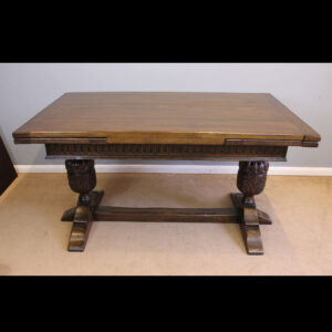 Antique Oak Draw Leaf Farmhouse Extending Refectory Dining Table