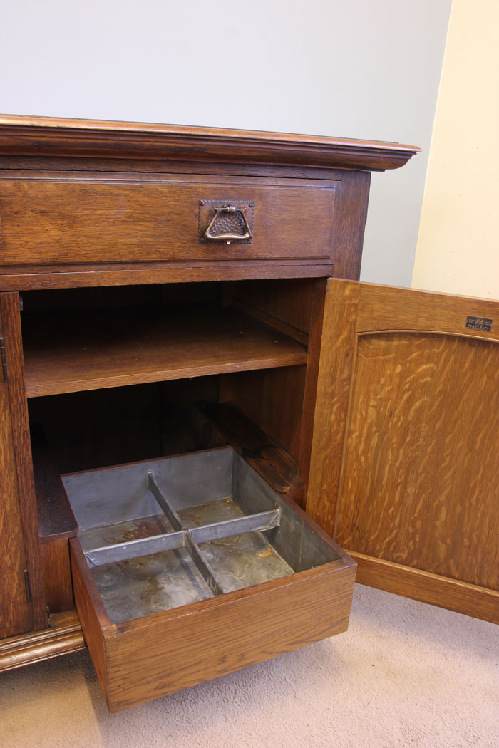 11974r12 Antique Oak Sideboard Dresser Base, Maple & Co,