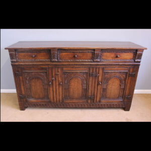 Antique Carved Oak Dresser Base Sideboard