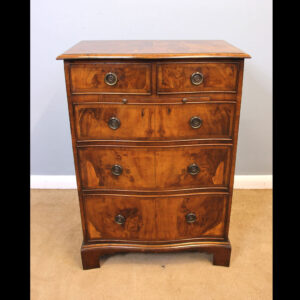 Small Antique Yew Wood Chest of Drawers.