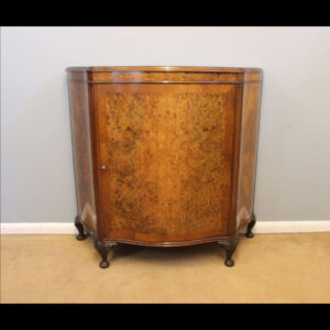 Antique Burr Walnut Serpentine Side Cabinet.