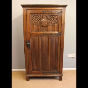 Antique Carved Oak Hall Robe.
