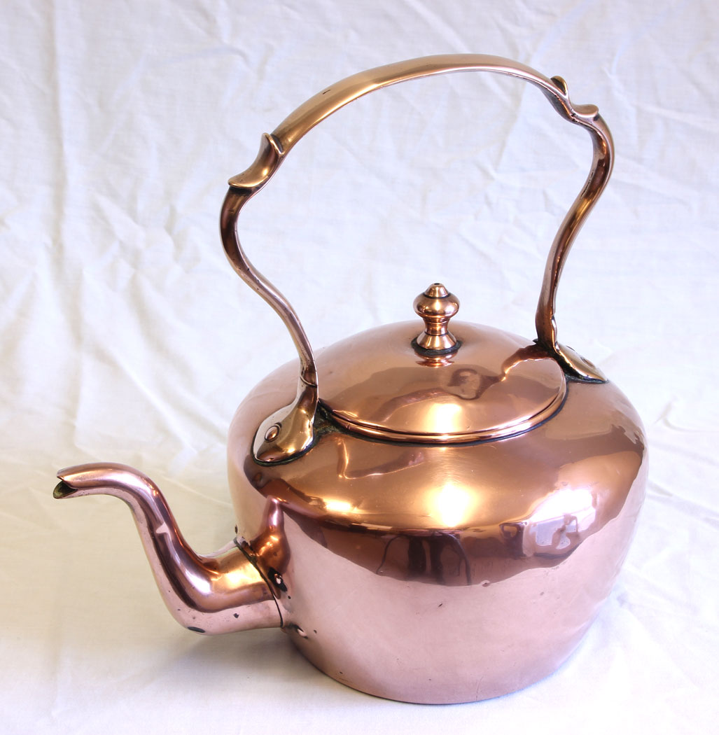12001r1 Antique Victorian Copper Kettle,