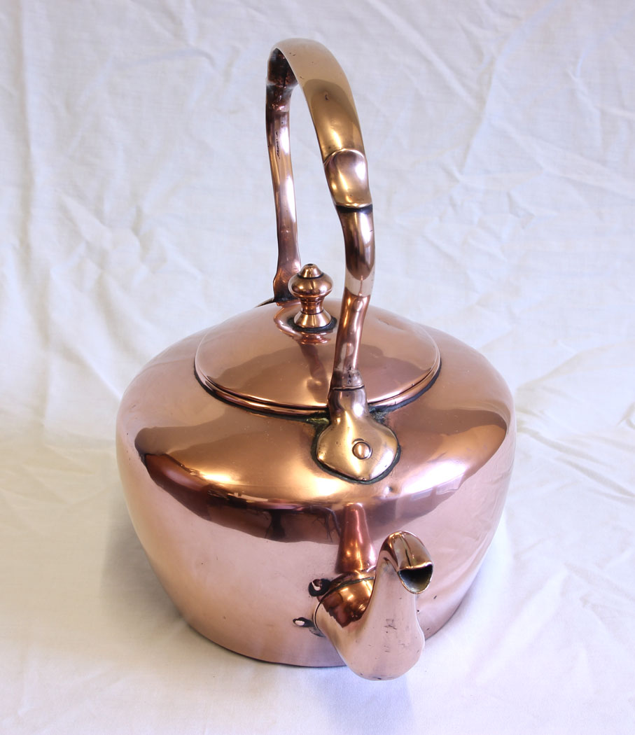 12001r4 Antique Victorian Copper Kettle,
