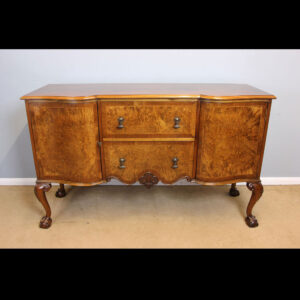 Antique Quality Serpentine Front Burr Walnut Sideboard.