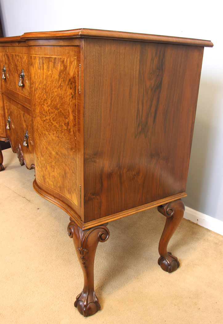 12002r5 Antique Serpentine Front Burr Walnut Sideboard ,