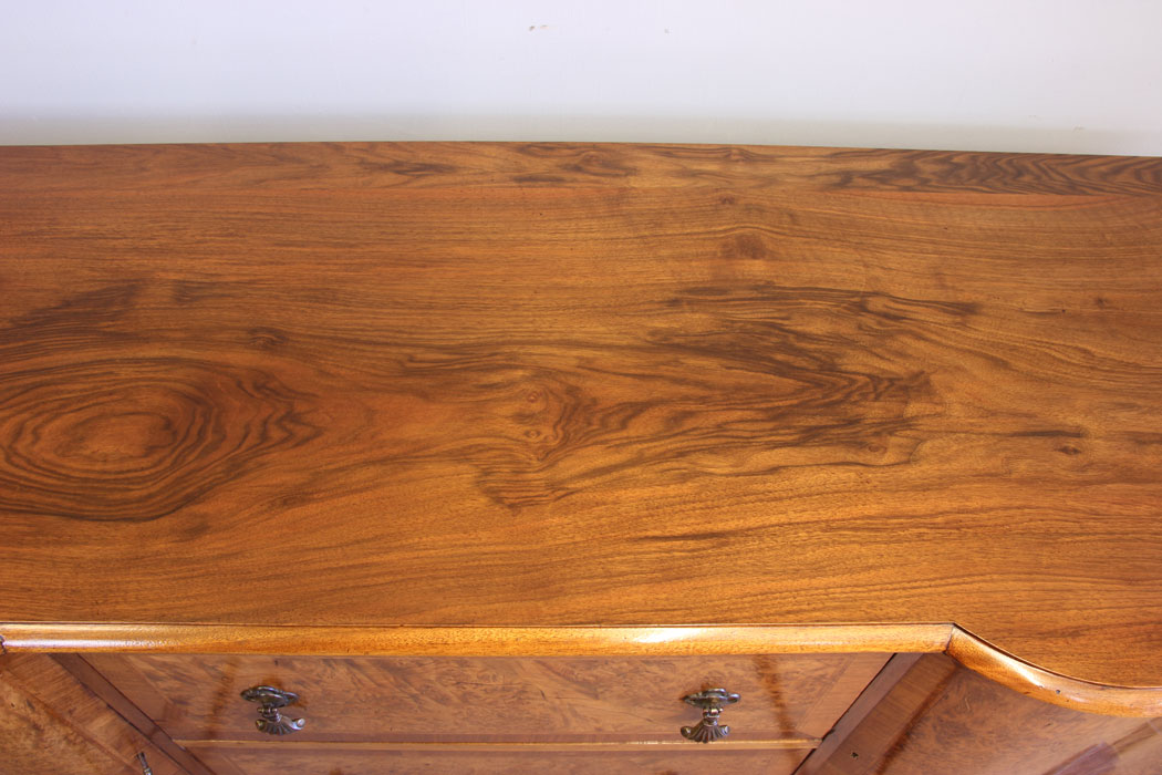 12002r8 Antique Serpentine Front Burr Walnut Sideboard ,
