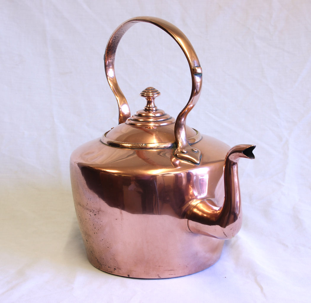 12003r1 Antique Victorian Copper Kettle ,