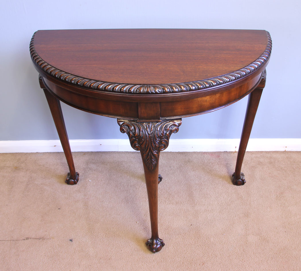 12004r1 Antique Mahogany Games Card Table Console Side Table,