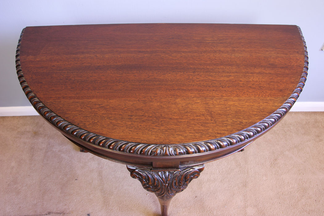12004r10 Antique Mahogany Games Card Table Console Side Table,