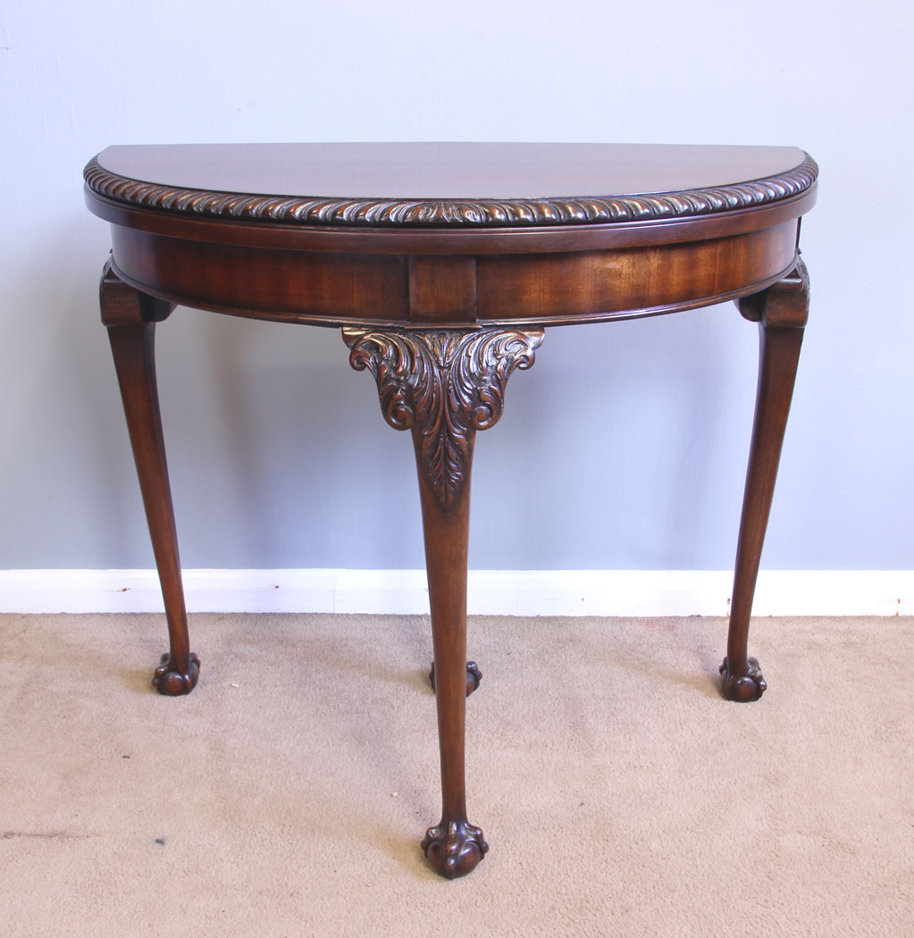 12004r12 Antique Mahogany Games Card Table Console Side Table,