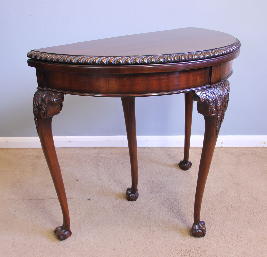 12004r2 Antique Mahogany Games Card Table Console Side Table,