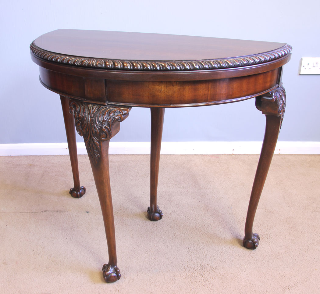 12004r3 Antique Mahogany Games Card Table Console Side Table,
