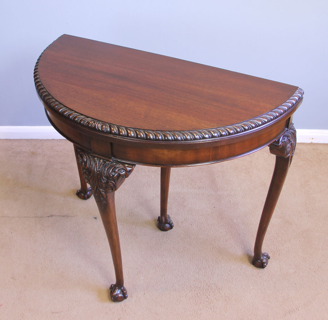 12004r4 Antique Mahogany Games Card Table Console Side Table,