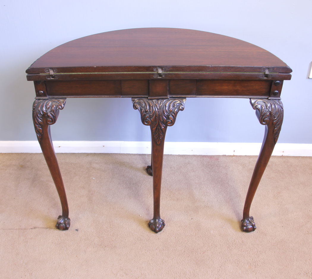 12004r5 Antique Mahogany Games Card Table Console Side Table,