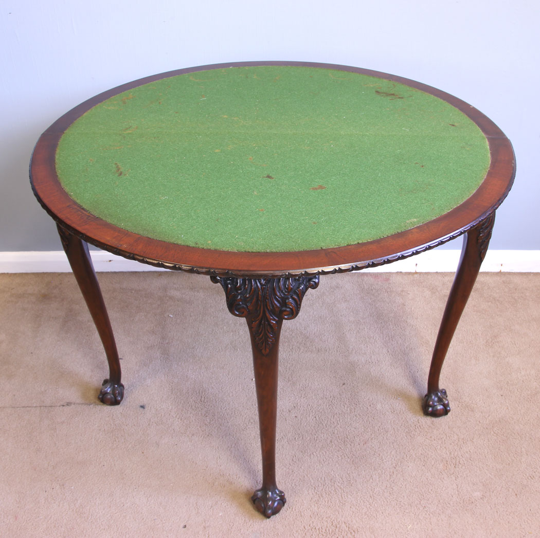 12004r7 Antique Mahogany Games Card Table Console Side Table,