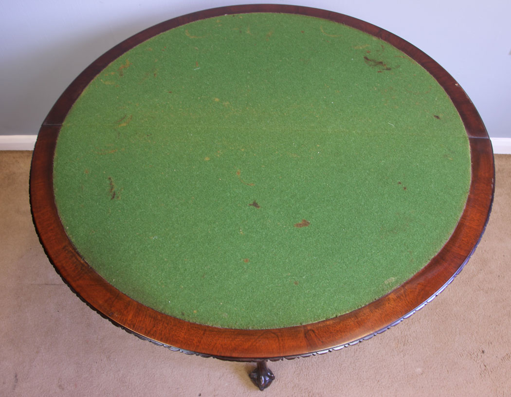 12004r8 Antique Mahogany Games Card Table Console Side Table,