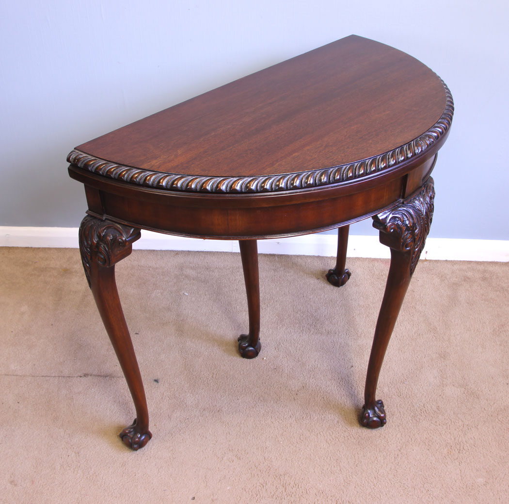 12004r9 Antique Mahogany Games Card Table Console Side Table,