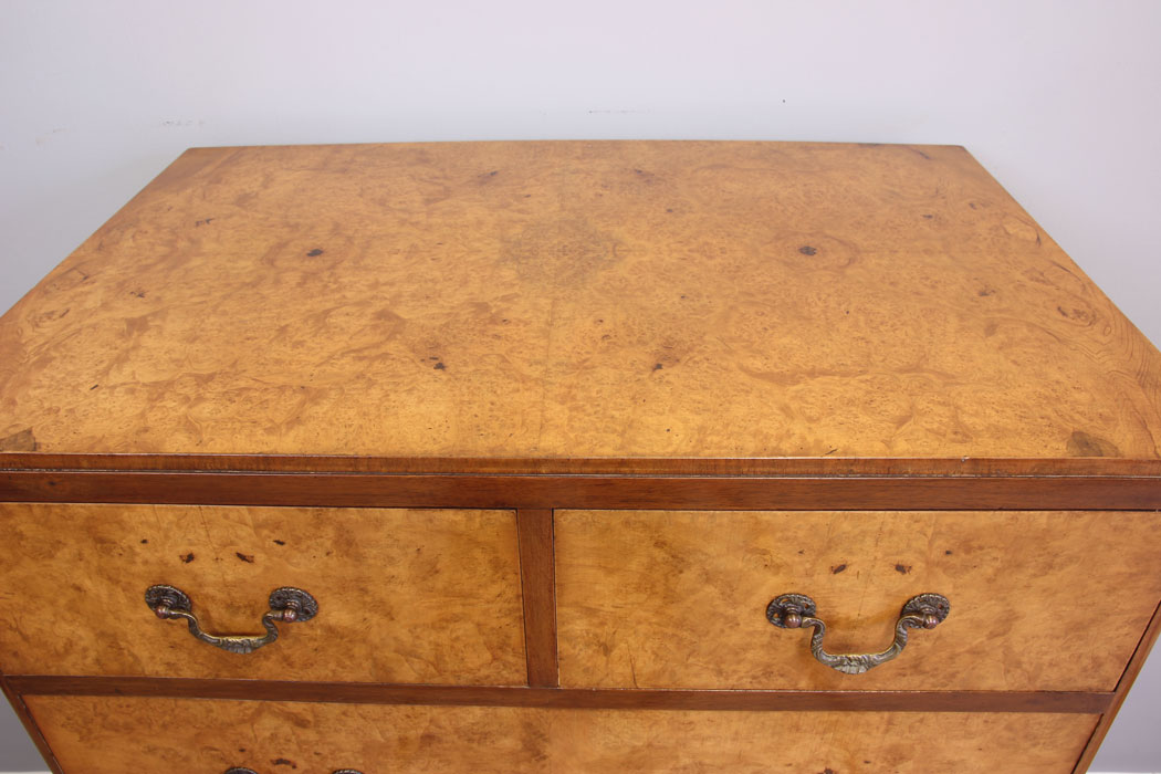 12015r10 Antique Burr Walnut Tall Chest of Drawers,