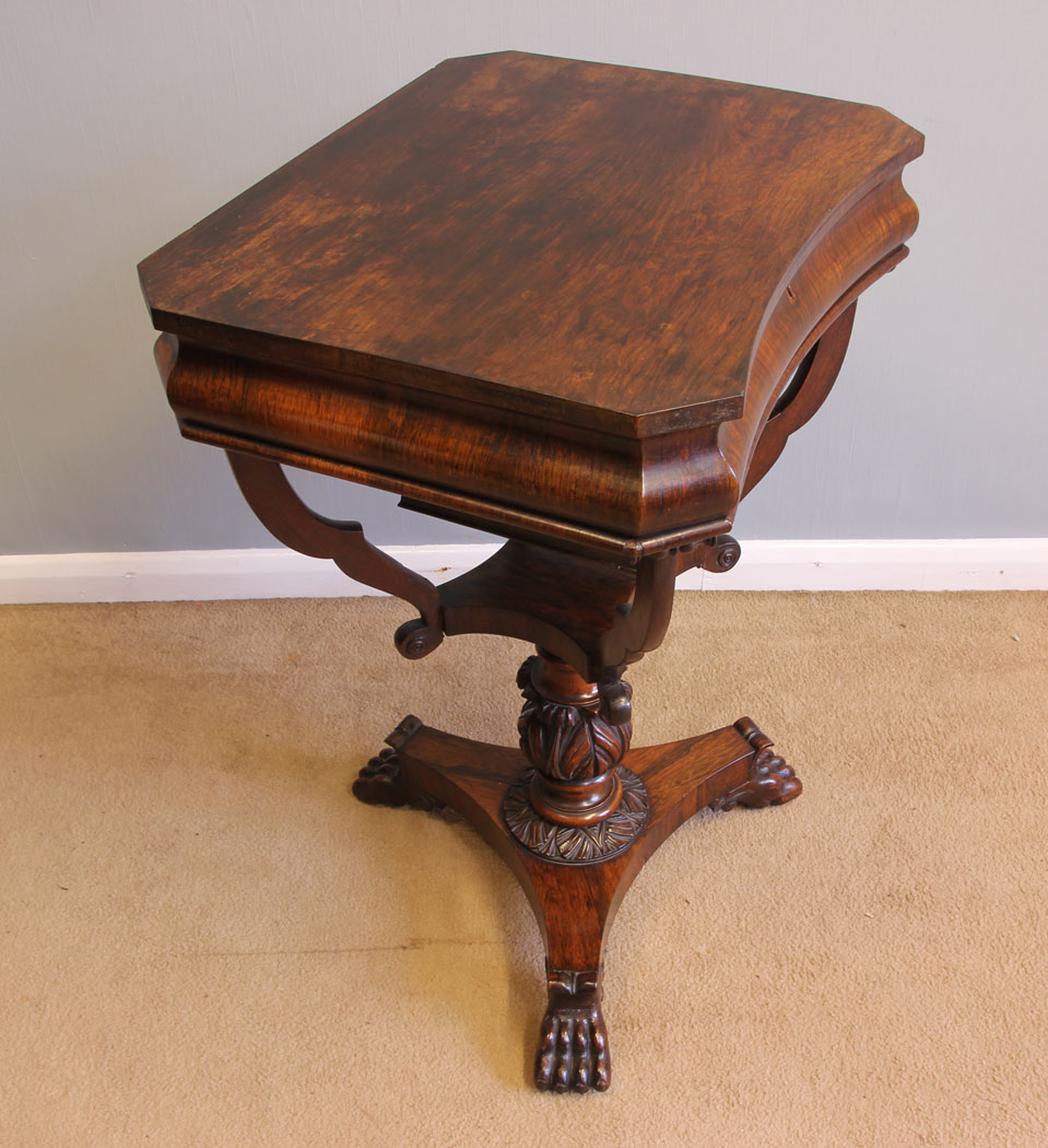 12019r8 Antique Victorian Sewing Work Table,