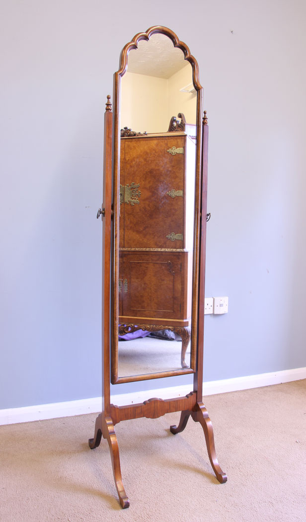 12020r1 Antique Mahogany cheval Dressing Mirror,