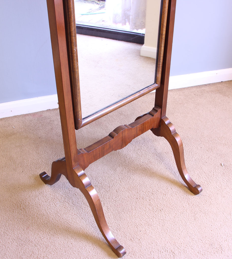 12020r5 Antique Mahogany cheval Dressing Mirror,