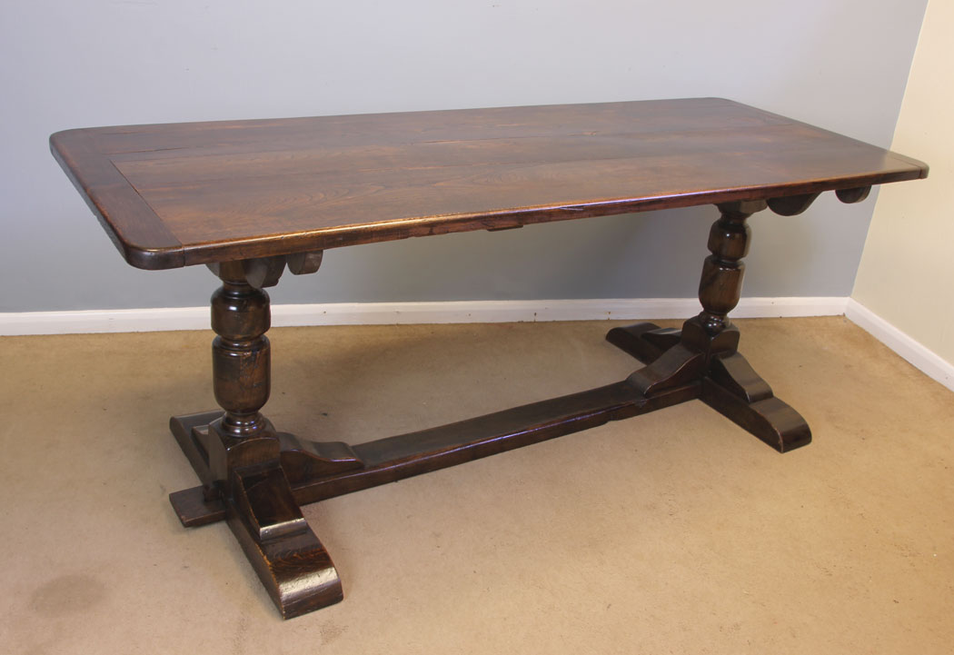 12022r1 Antique Large Oak Refectory Farmhouse Dining Kitchen Table ,