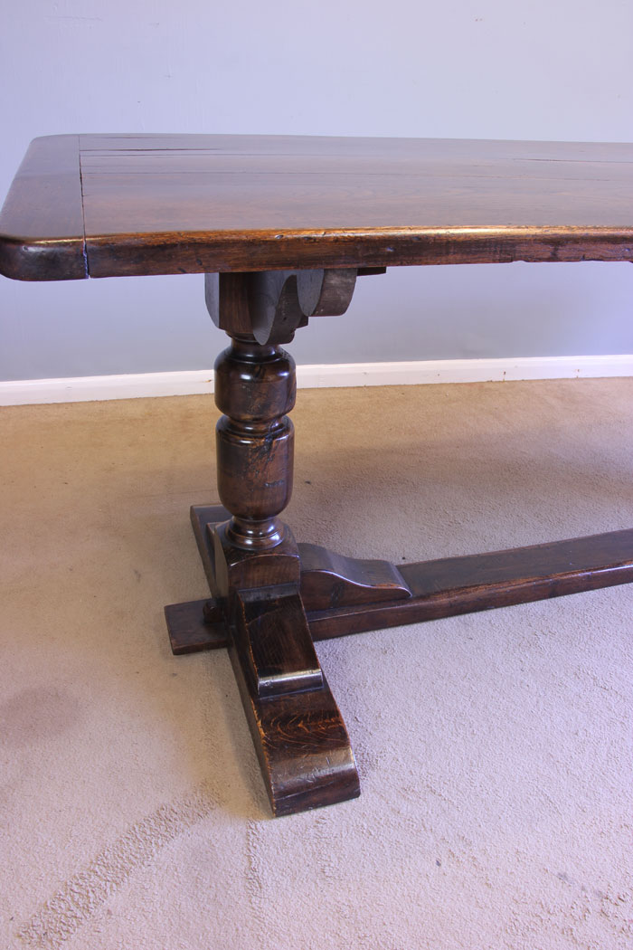 12022r3 Antique Large Oak Refectory Farmhouse Dining Kitchen Table ,