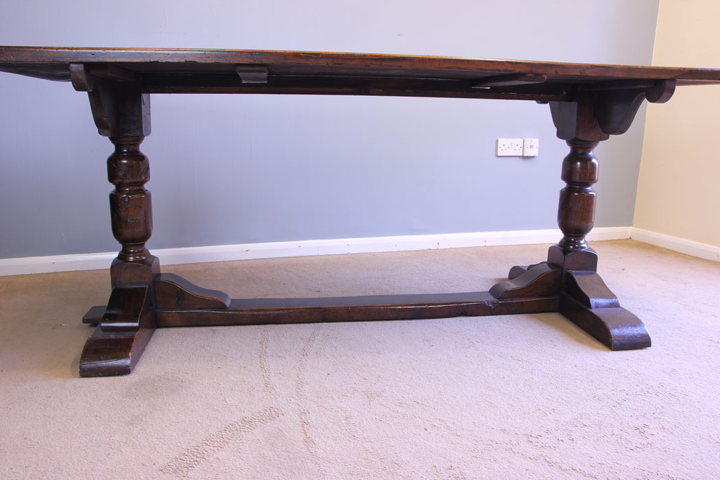 12022r6 Antique Large Oak Refectory Farmhouse Dining Kitchen Table ,