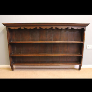 Antique Oak Hanging Wall Shelves Plate Rack.