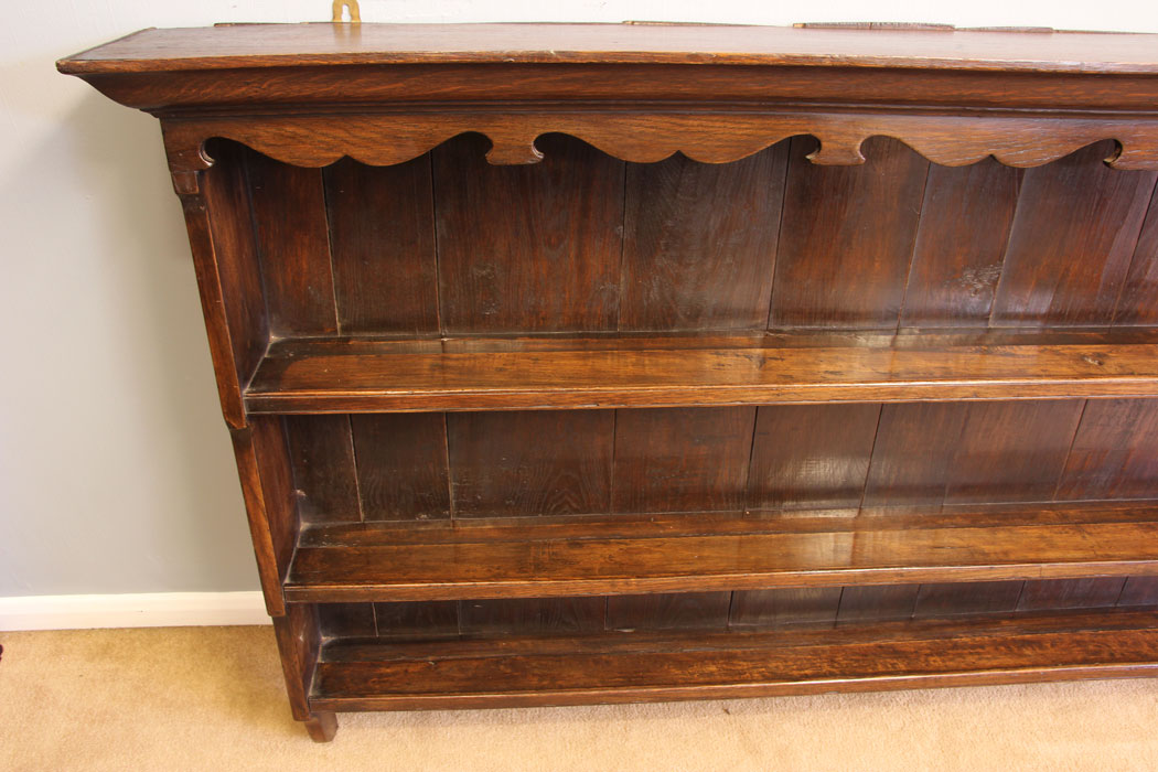 12030r6 Antique Oak Wall Shelves Plate Rack,