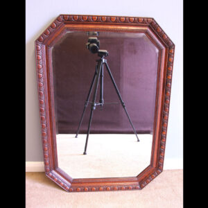 Antique Edwardian Oak Framed Wall Mirror.