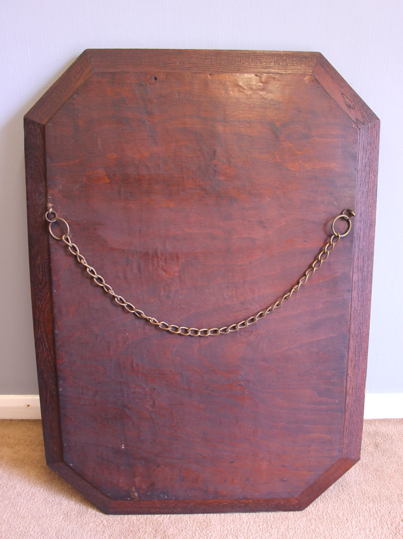 12032r4 Antique Oak Framed Wall Mirror,