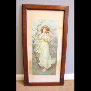 Antique Art Nouveau Oak Framed Print.