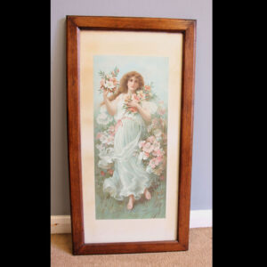 Antique Art Nouveau Oak Framed Print.