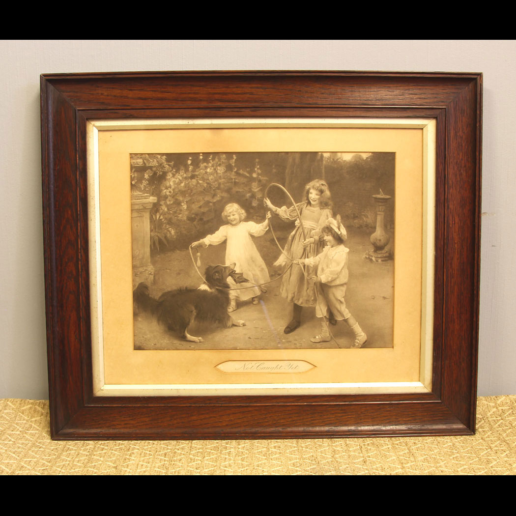 12036r01-Antique-Print-Not-Caught-Yet-By-Arthur-J-Elsey,-- Antique Print Not Caught Yet By Arthur J Elsey.