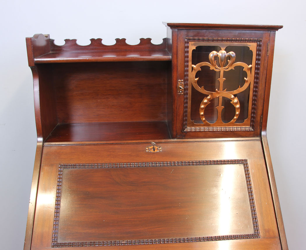 12045r14 Antique Arts Crafts Mahogany Writing Desk Bureau,