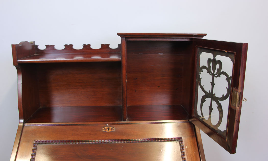 12045r15 Antique Arts Crafts Mahogany Writing Desk Bureau,