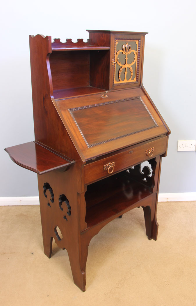 12045r3 Antique Arts Crafts Mahogany Writing Desk Bureau,