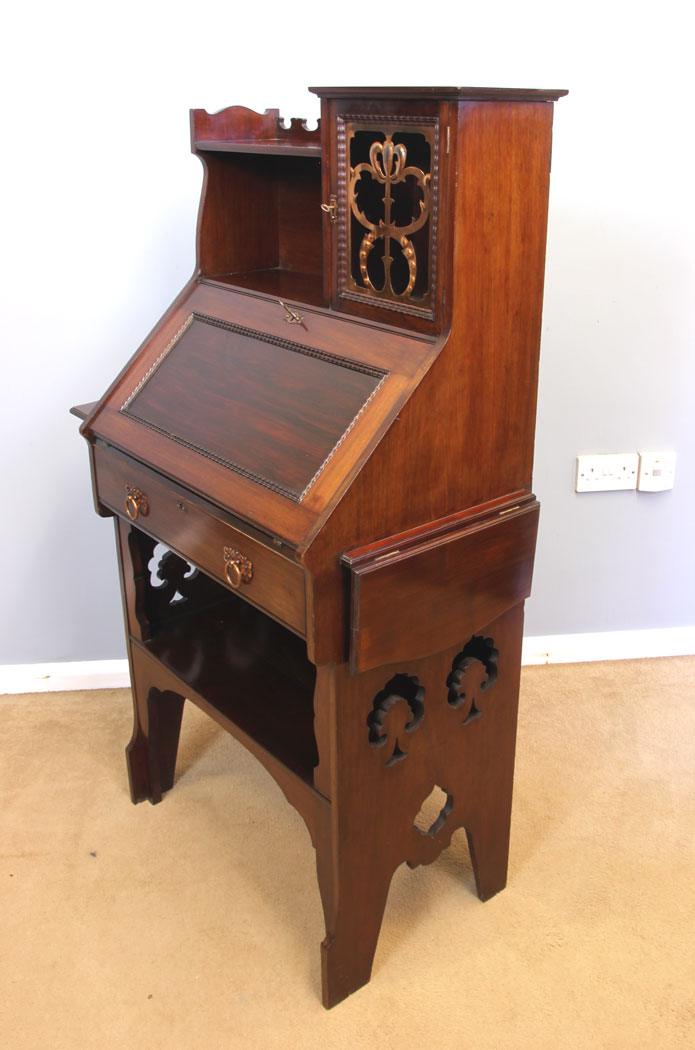 12045r4 Antique Arts Crafts Mahogany Writing Desk Bureau,