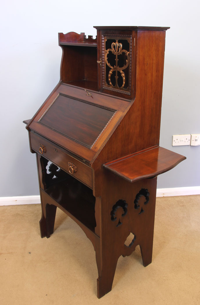 12045r5 Antique Arts Crafts Mahogany Writing Desk Bureau,
