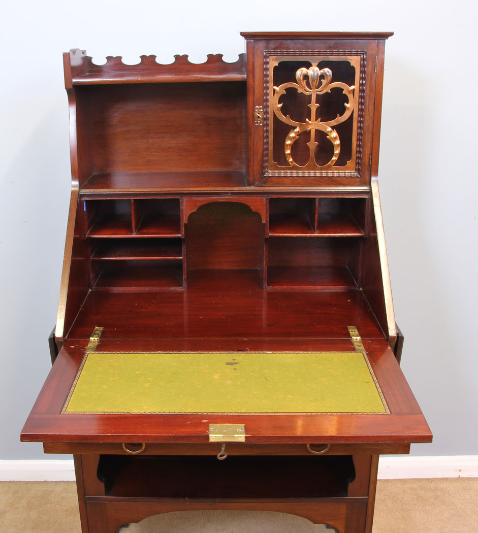 12045r9 Antique Arts Crafts Mahogany Writing Desk Bureau,