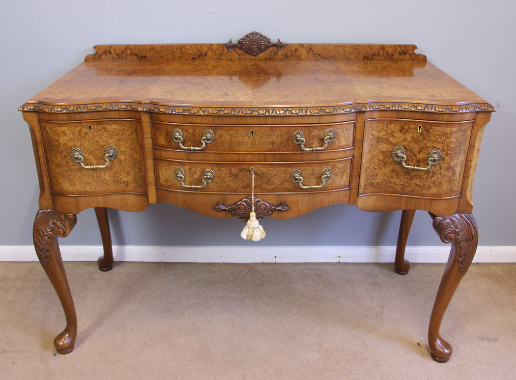 12047r11 Antique Burr Walnut Sideboard Serving Table ,