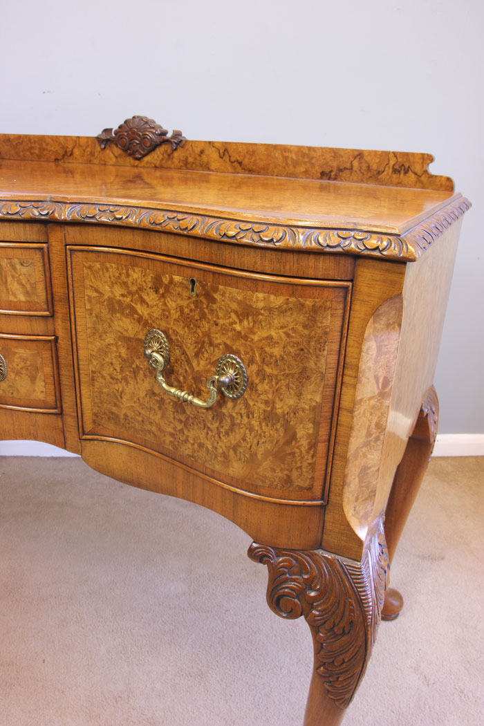 12047r14 Antique Burr Walnut Sideboard Serving Table ,