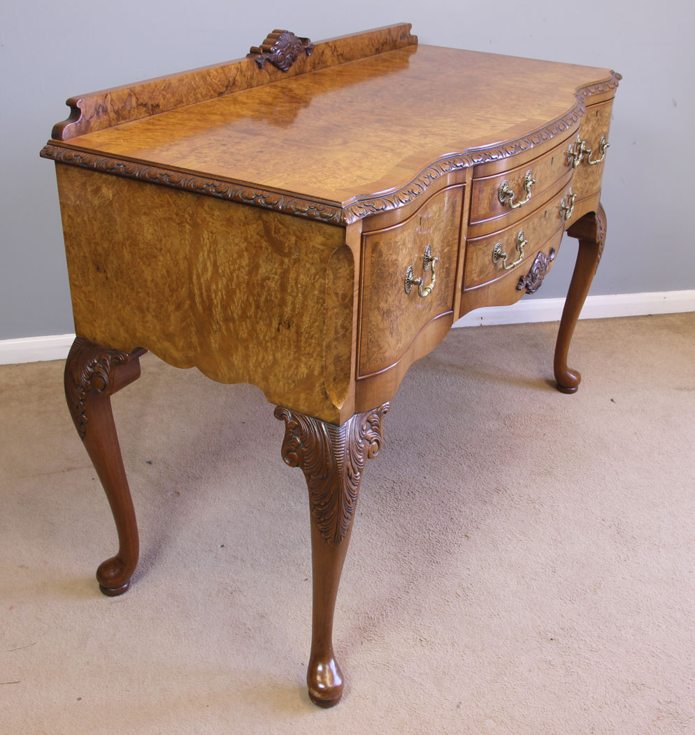 12047r2 Antique Burr Walnut Sideboard Serving Table ,