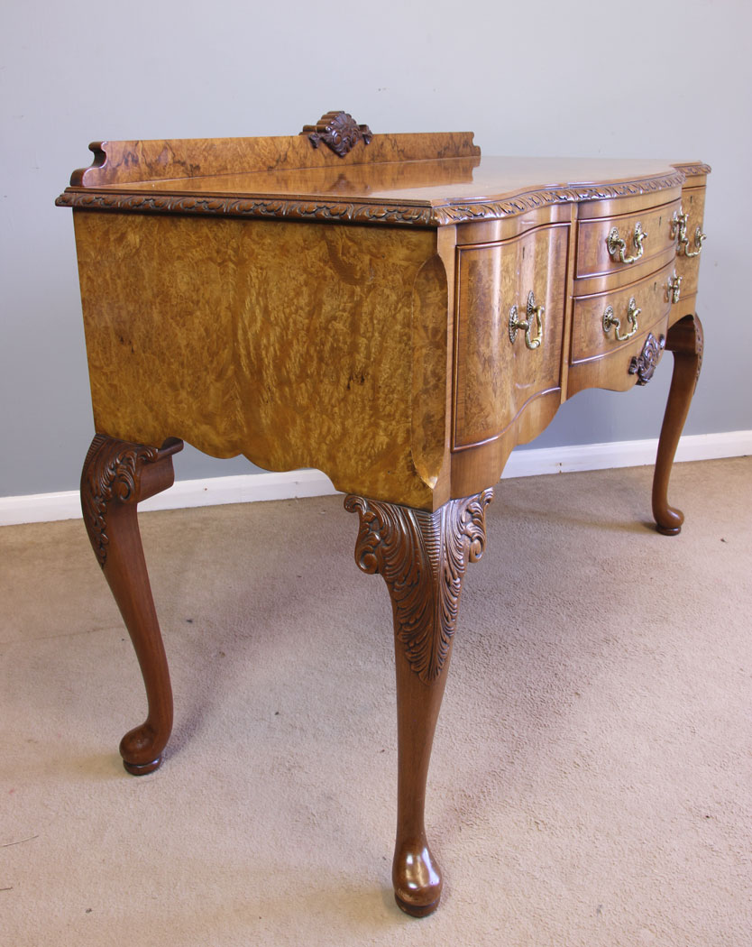 12047r5 Antique Burr Walnut Sideboard Serving Table ,