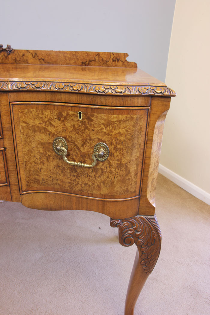 12047r6 Antique Burr Walnut Sideboard Serving Table ,