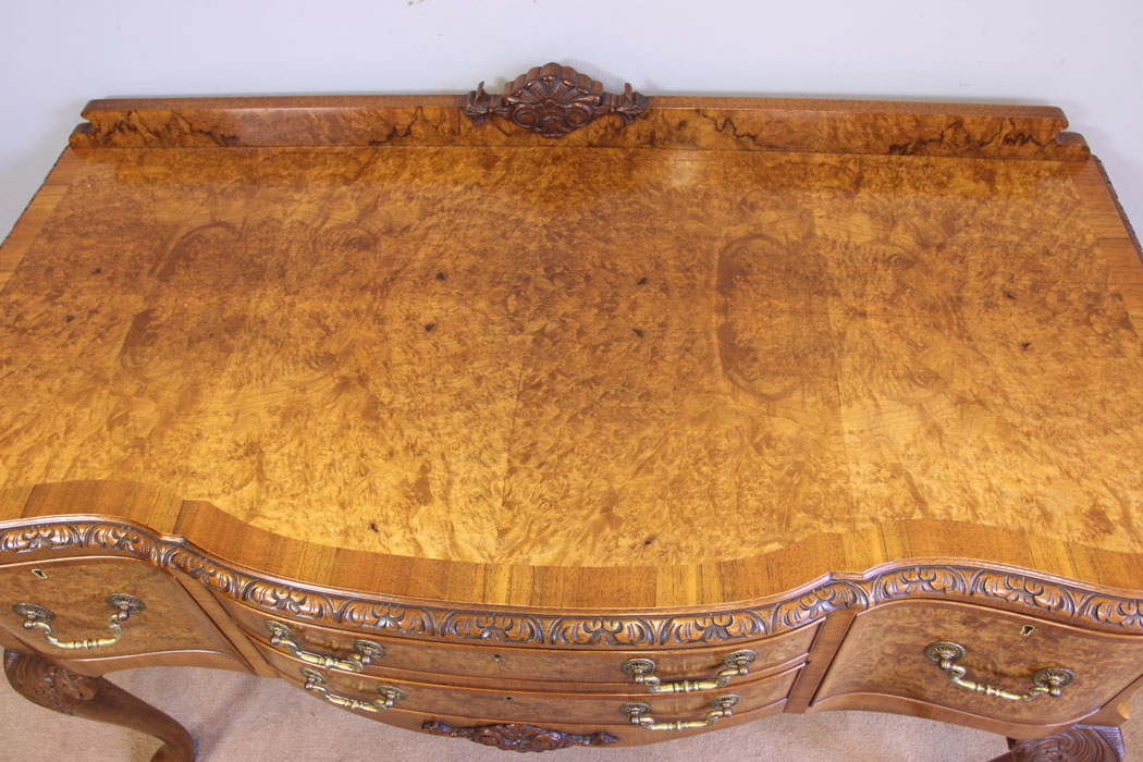 12047r8 Antique Burr Walnut Sideboard Serving Table ,