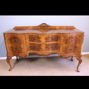 Antique Quality Burr Walnut Serpentine Front Sideboard