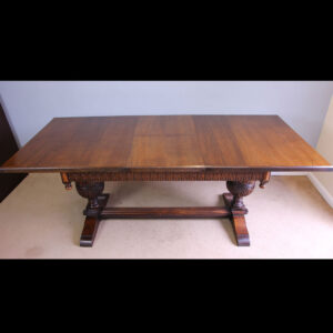 Antique Oak Draw Leaf Extending Dining Table.